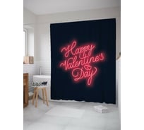 Штора для ванной JOYARTY "Valentine's Day" из сатена, 180x200 см с крючками sc_422641