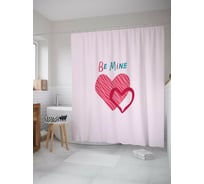 Штора для ванной JOYARTY "Будь моим" из сатена, 180x200 см с крючками sc_422664