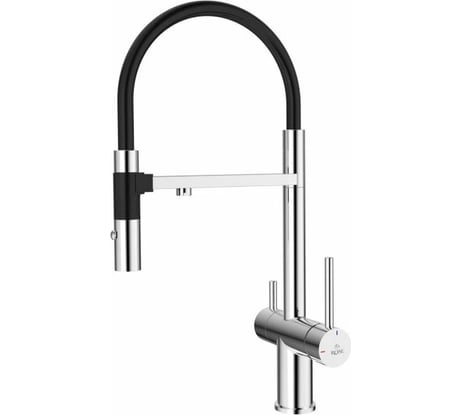 Cмеситель для кухонной мойки ROSE гибкий излив, магнит вставка, под фильтр, хром R958