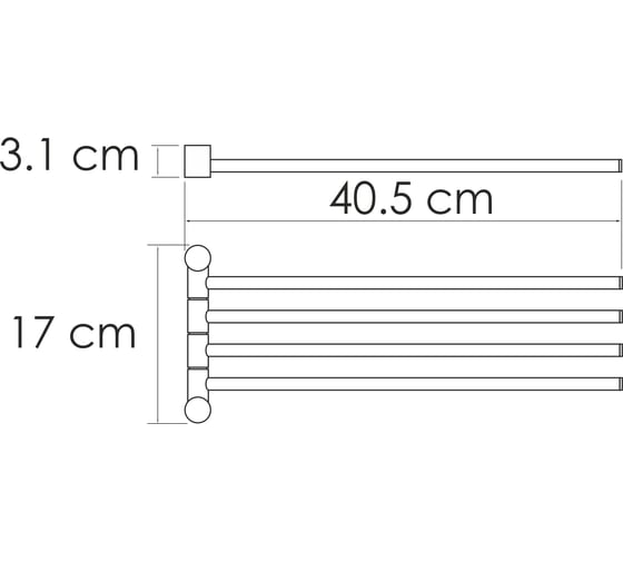 Держатель полотенец WasserKRAFT четверной K-1034B