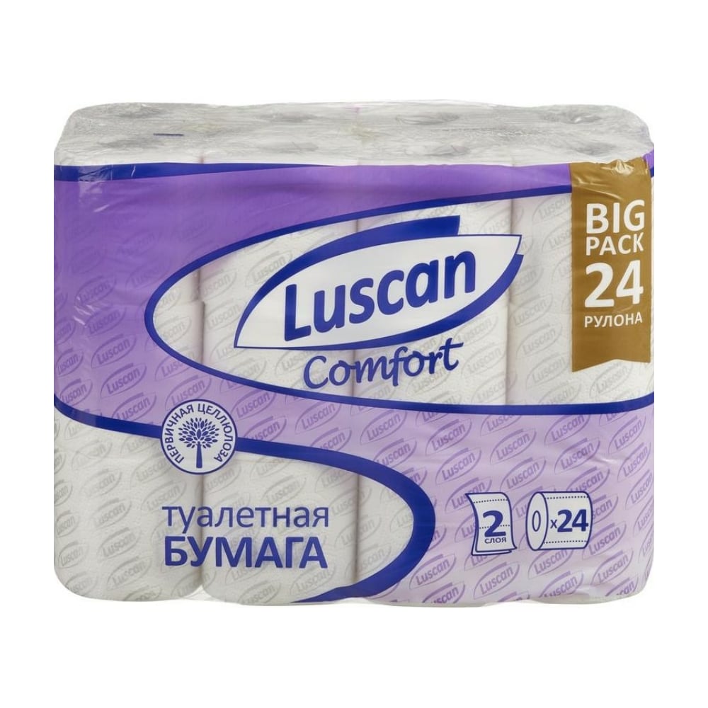 Luscan Comfort Бумага туалетная 2-слойная 167 листов 24 шт.