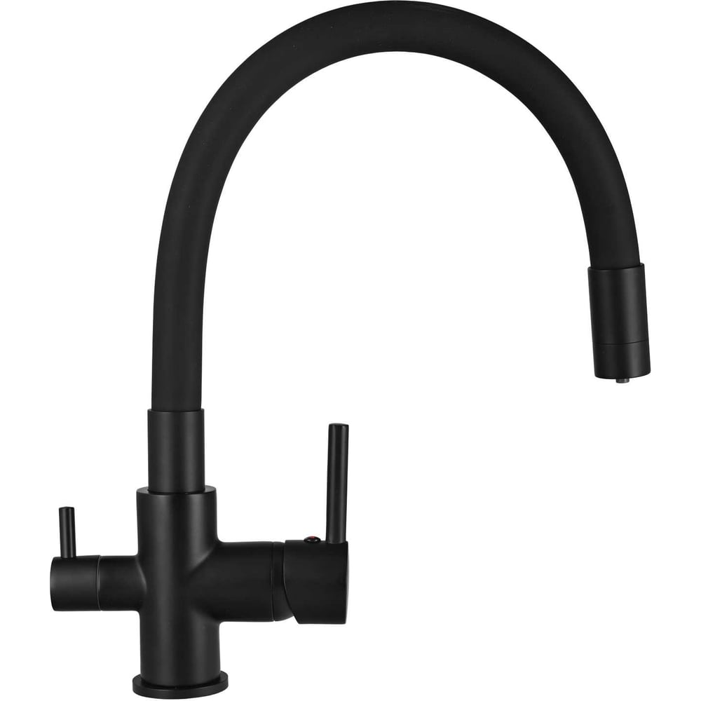 Кухонный смеситель с подводкой питьевой воды WISENT Черный W4255B-2 ...
