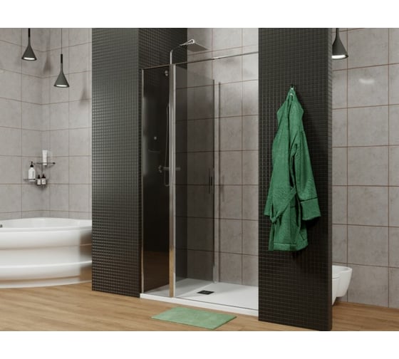 Дверь в нишу  ALLEN BRAU PRIORITY 1400 мм., стекло тонированное, серое, хром 3.31010.00G 00280669 1