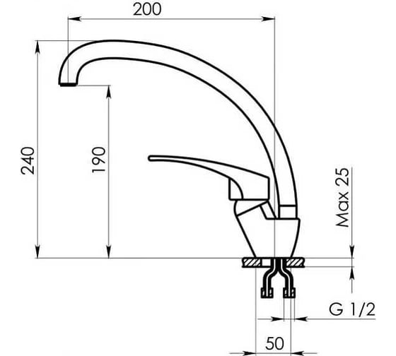 Смеситель для кухни GRANULA Standart ST-03 базальт