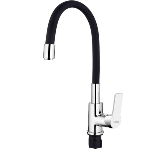 Смеситель для кухни ESKO Coral с R-изливом, черный CL519B