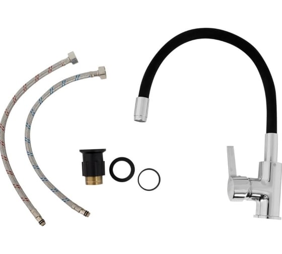 Смеситель для кухни ESKO Coral с R-изливом, черный CL519B