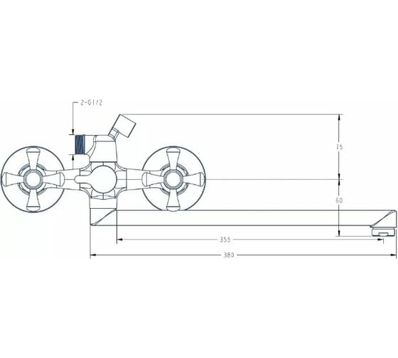 Смеситель для ванны ESKO Side изл 350 мм, с акссесуарами арт. SID 31