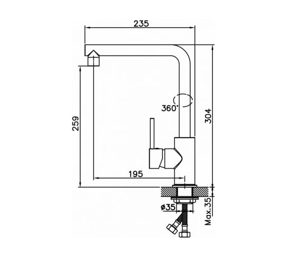 Смеситель для кухни AV Engineering AVHOP4-C996 AVHOP4-C996-650