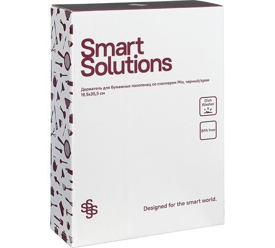 Держатель для бумажных полотенец Smart Solutions Mio 19.5x37 см, черный/хром SS-PTH-IR-BLK-19.5-35.5