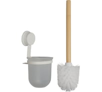 Сантехнический ерш Аквалиния белый (металл/бамбук) на присоске W7837-4