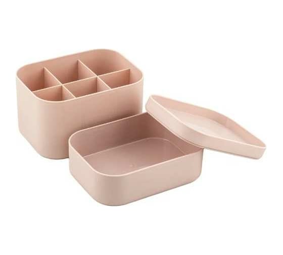Органайзер PROFF PLASTIK 3-секционный 150x110x85 мм MINI с разделителями, розовый, пластиковый ИН-2601872р