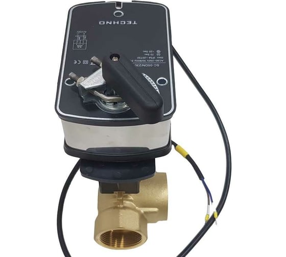 Трехходовой шаровый кран TECHNO HK320-SC05DN/230V DN20, резьба G3/4 с электроприводом 5Нм, 220В, управление открыто/закрыто с возвратной пружиной 632202