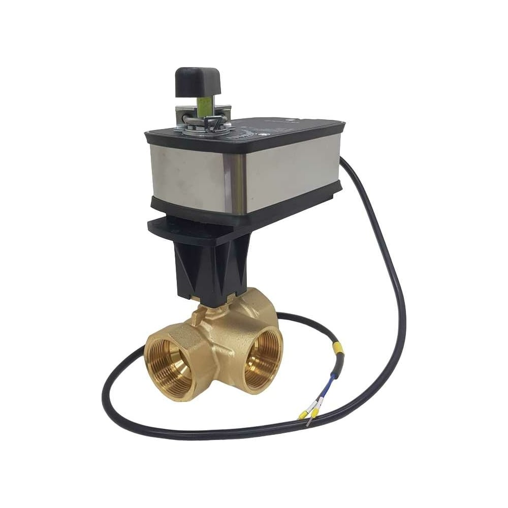 Трехходовой шаровый кран TECHNO HK332-SC05DN/230V DN32, резьба G1-1/4 с ...