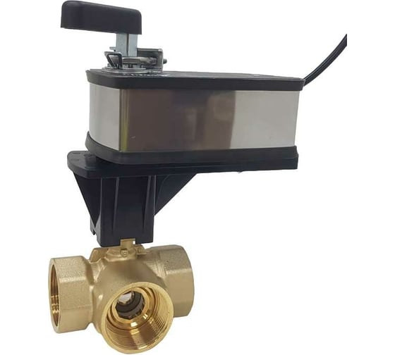 Трехходовой шаровый кран TECHNO HK325-SC05DN/230V DN25, резьба G1 с электроприводом 5Нм, 220В, управление открыто/закрыто с возвратной пружиной 632252