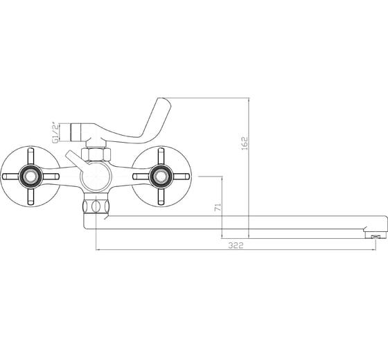 Смеситель для ванны и умывальника MIXLINE 1/2 керамика ML30-02 550781