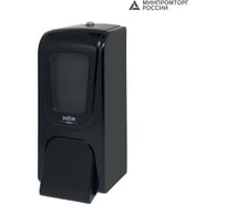 Дозатор для пены hor X12 нажимной 1,2л БИЗНЕС, корпус черный, стекла прозрачные черные, кнопка черная HOR-41213516