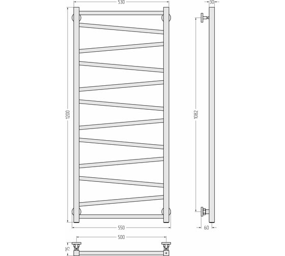Полотенцесушитель Сунержа ДР Сирокко 1200x500 31-0253-1250