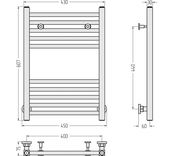 Полотенцесушитель Сунержа ДР МОДУС 600x400 00-0250-6040