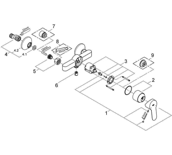 Смеситель для душа GROHE BauEdge хром 23333000 00000057192