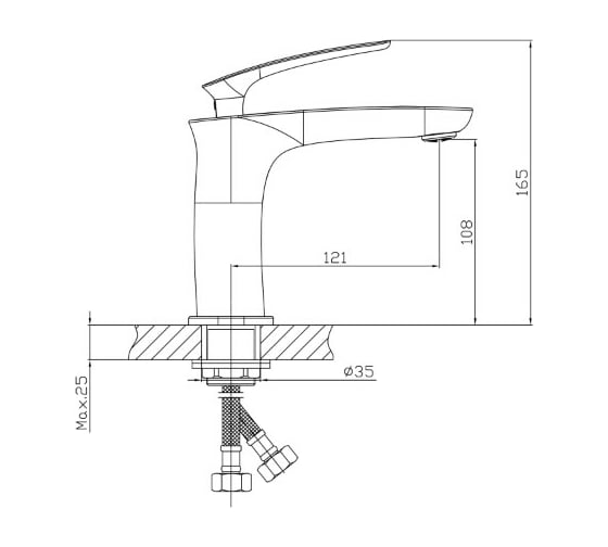 Смеситель для умывальника MIXLINE 26k ML21-04 550738