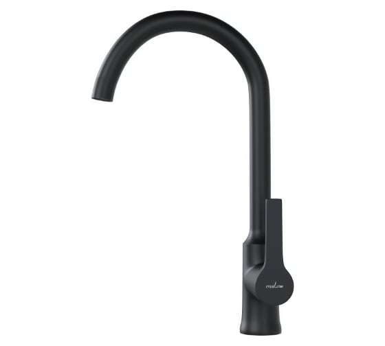 Смеситель для кухни MIXLINE 35k ML23-032 ЧЕРНЫЙ высокий излив боковая ручка 550749