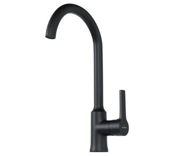 Смеситель для кухни MIXLINE 35k ML23-032 ЧЕРНЫЙ высокий излив боковая ручка 550749