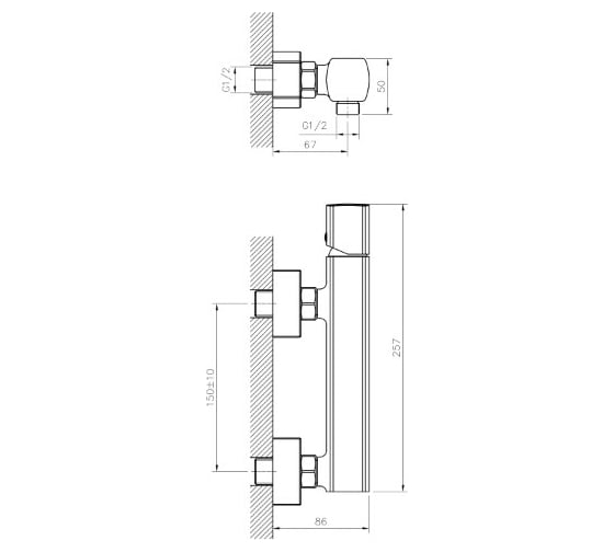 Смеситель для душа MIXLINE 30k ML27-07 550764
