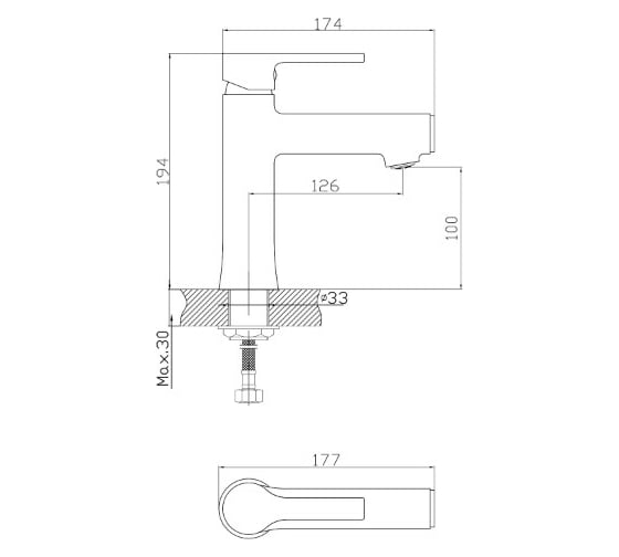 Смеситель для умывальника MIXLINE 35k ML22-04 550743