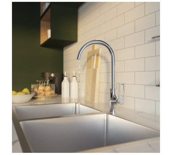 Смеситель для кухни MIXLINE 30k ML28-032 высокий излив боковая ручка 550769