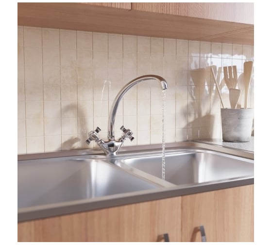 Смеситель для кухни MIXLINE 1/2 керамика ML30-031 низкий излив 550778