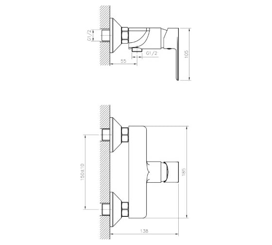 Смеситель для душа MIXLINE 35k ML26-07 550761