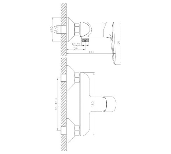 Смеситель для душа MIXLINE 35k ML29-07 550773