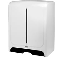 Диспенсер для бумажных полотенец hor T1 СТАНДАРТ корпус белый, нижнее стекло черное, система сложения V(ZZ) HOR-12110509