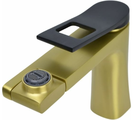 Универсальный смеситель для раковины/биде Bronze de Luxe ELEMENT матовое золото/черный EL02XGB