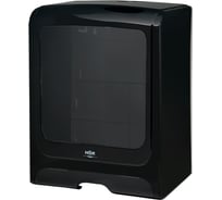 Диспенсер для бумажных полотенец hor T1 БИЗНЕС, корпус черный, стекло прозрачное черное, система сложения V(ZZ) HOR-11213309