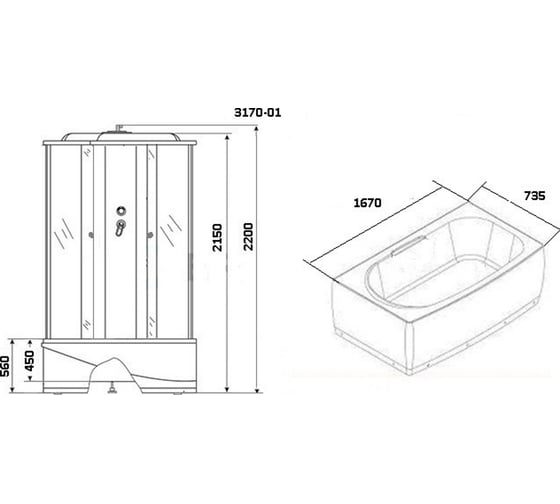 Душевая кабина Niagara Premium NG-3170-01 00256107
