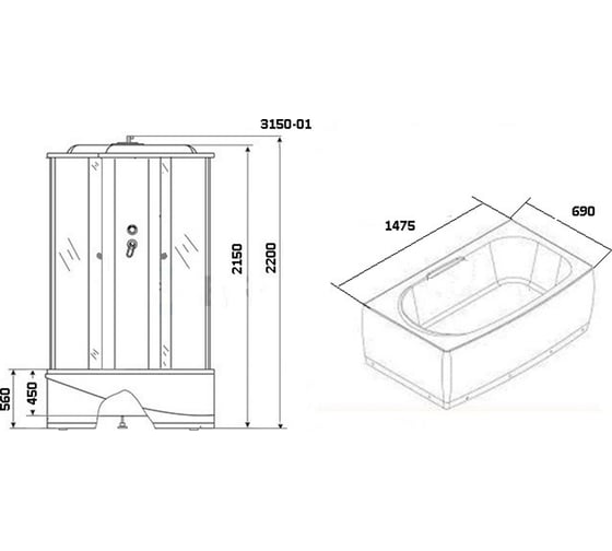 Душевая кабина Niagara Premium NG-3150-01 00256106