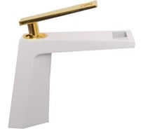 Смеситель на раковину BRONZE DE LUXE QUADRO белый/золото A919W