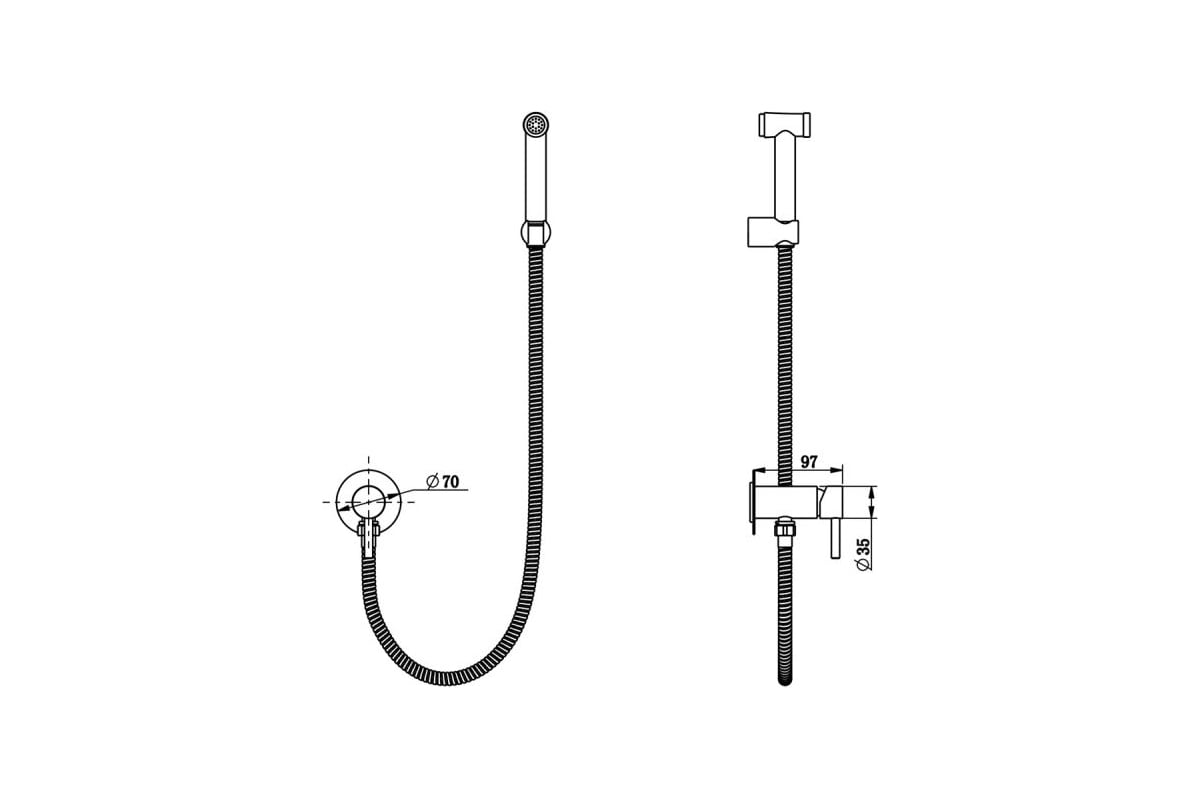 Встраиваемый гигиенический душ BRONZE DE LUXE SCANDI белый глянцевый ...