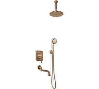 Комплект для душа встраиваемый с изливом лейка с потолка (душ ЦВЕТОК) ВИНДЗОР Bronze de Luxe 10137/1F