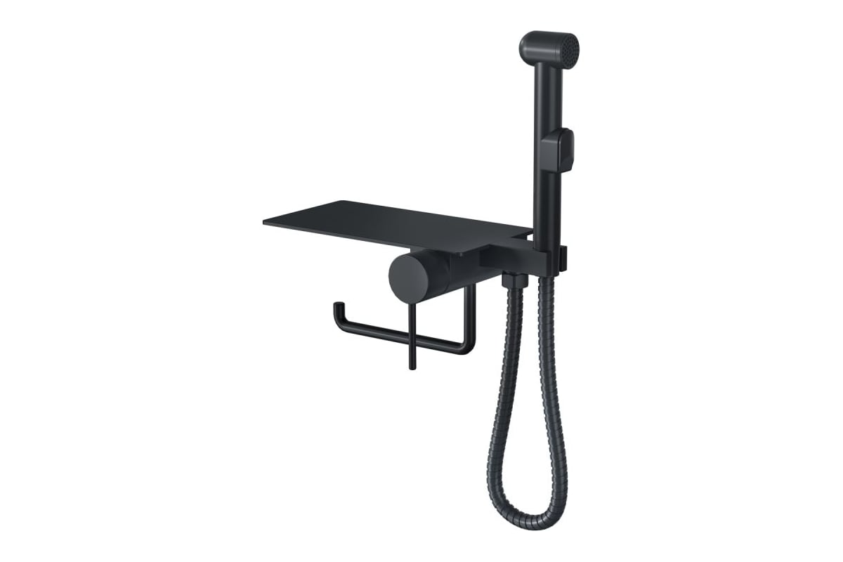 Встраиваемый гигиенический душ с полкой Bronze de Luxe SCANDI черный ...
