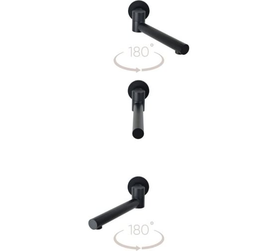 Встраиваемы душевой комплект BRONZE DE LUXE SCANDI черный матовый, потолочный излив 14582/1B
