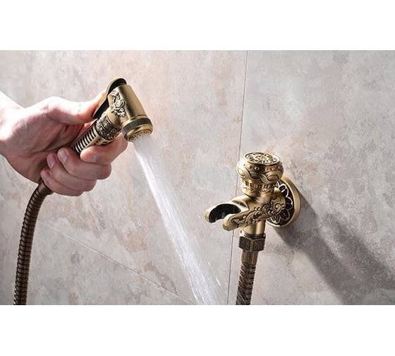 Комплект гигиенического душа с вентилем BRONZE DE LUXE (на одну воду) 10235