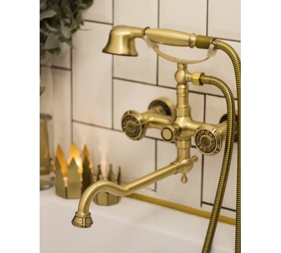 Комплект для ванной BRONZE DE LUXE ROYAL с длинным изливом 10119D