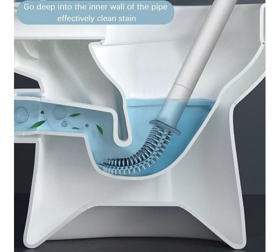 Ершик для туалета ZDK Homium Clean Home цвет белый с липучкой toiletbrush01