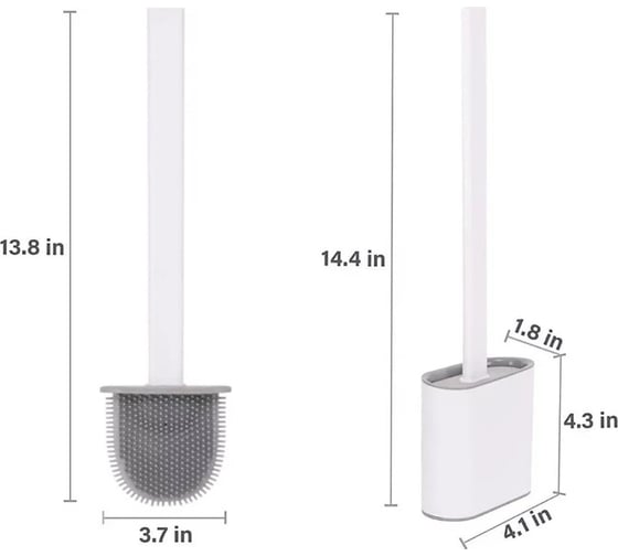Ершик для туалета ZDK Homium Clean Home цвет белый с липучкой toiletbrush01