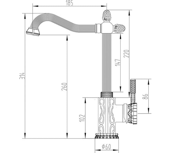Смеситель ZorG Antic бронза A 124K-BR