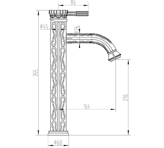 Смеситель ZorG Antic бронза A 121U-BR