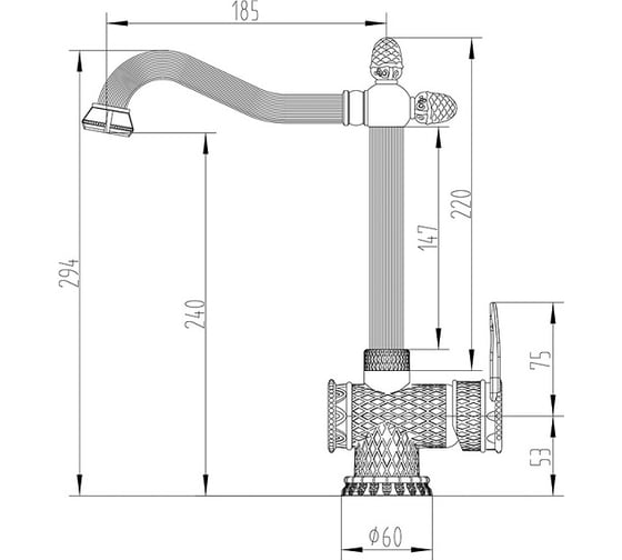 Смеситель ZorG Antic бронза A 423 K-BR