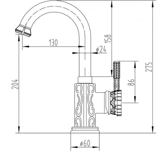 Смеситель ZorG Antic бронза A 113U-BR